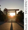 Torii at Ise Jingu Shrine at sunrise 94519992