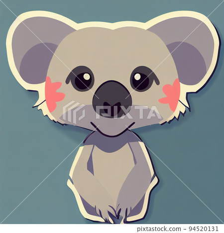 Cheerful cartoon koala portrait. Cute cartoon... - Stock Illustration ...