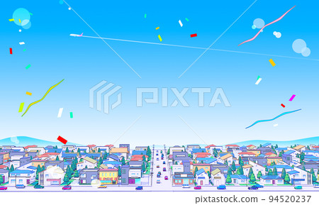 住宅區 CG 柔和的色彩城市景觀背景流行 94520237