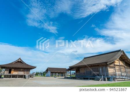 Meiwa Town, Mie Prefecture Three restored buildings of Saiku Heian no Mori and the autumn sky 94521867