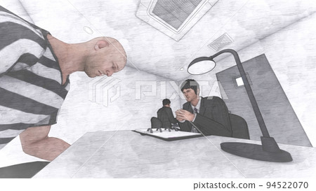 Police interrogation room male illustration Police interrogation room male illustration 94522070