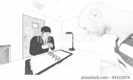 Police interrogation room male illustration 94522074