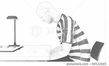 Police interrogation room male illustration 94522085