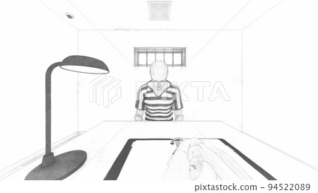 Police interrogation room male illustration 94522089
