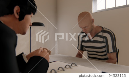 Police interrogation room male illustration Police interrogation room male illustration 94522113