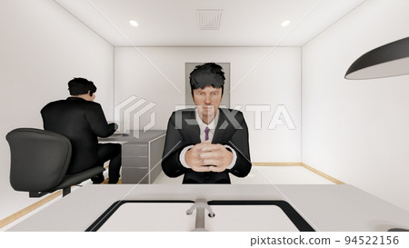 Police interrogation room male illustration 94522156