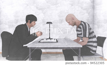 Police interrogation room male illustration 94522305