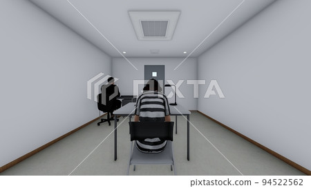 Police interrogation room female illustration Police interrogation room female illustration 94522562