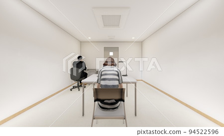 Police interrogation room female illustration Police interrogation room female illustration 94522596