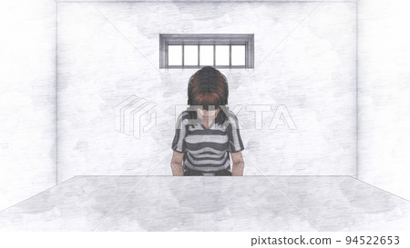 Police interrogation room female illustration Police interrogation room female illustration 94522653