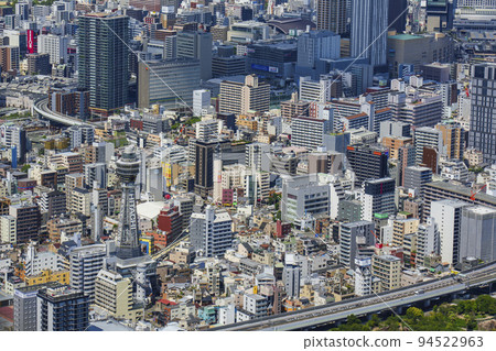 View of the town from the observation deck of Abeno Harukas towards Shinsekai and Tsutenkaku 94522963