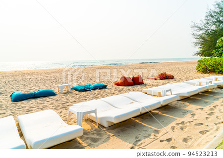 beach bean bag with sea background beach bean bag with sea background 94523213