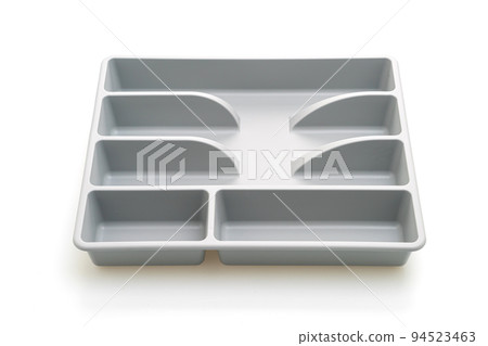 Kitchen box with cutlery for spoons, forks, knifes on white background Kitchen box with cutlery for spoons, forks, knifes on white background 94523463
