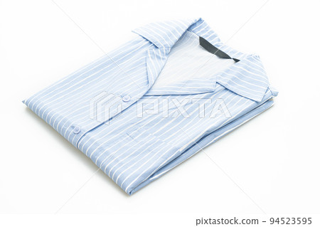 blue shirt with white strip on white background blue shirt with white strip on white background 94523595