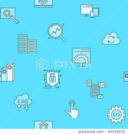 Software seamless pattern in colored line style Software seamless pattern in colored line style 94526870