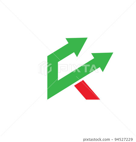 K or CK letter arrow concept design vector icon business 94527229