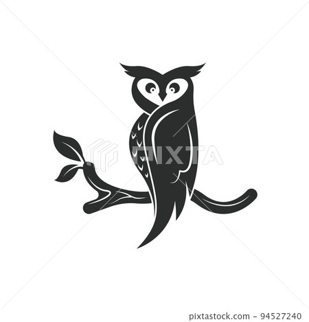 black owl vector icon concept design illustration 94527240