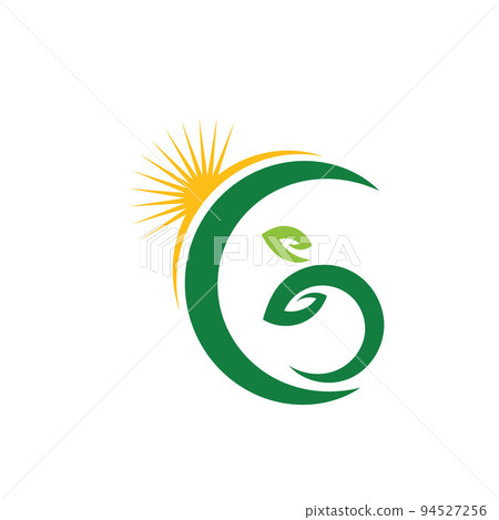 G letter leaf with sun concept icon of garden or farming design vector G letter leaf with sun concept icon of garden or farming design vector 94527256