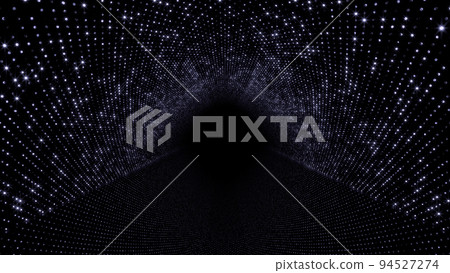 Neon LED light sci-fi futuristic dot dark space background 3d illustration 94527274