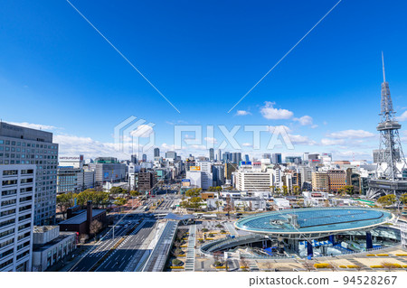 Nagoya City, Aichi Prefecture Clear Oasis 21, Nagoya TV Tower (MIRAI TOWER) and the surrounding Sakae townscape 94528267