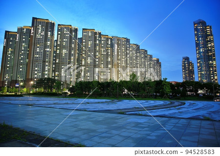 city view, apartment, night view 94528583