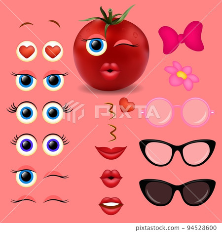 Tomato girl emoji creator vector design collection 94528600