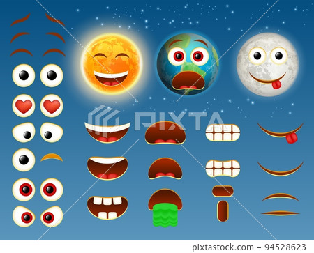 Sun earth moon emoji vector design collection Sun earth moon emoji vector design collection 94528623