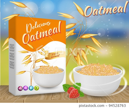 Oatmeal ads vector realistic illustration Oatmeal ads vector realistic illustration 94528763