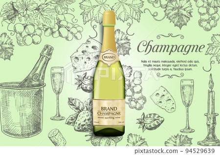 Champagne poster vector design template 94529639