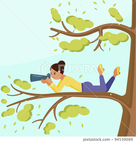 Vector flat illustration of paparazzi taking photo 94530089
