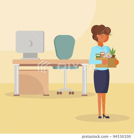 Dismissed woman vector flat style design element 94530100