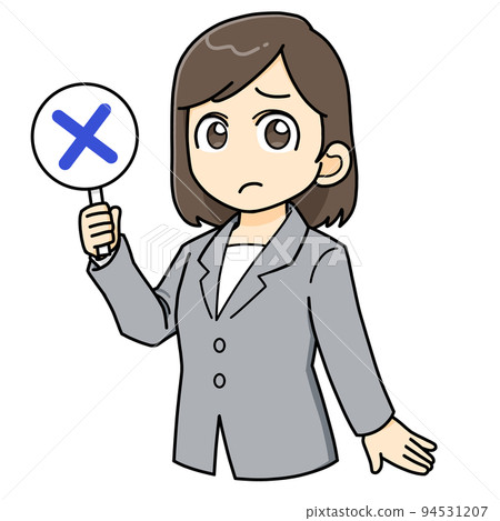 Female ✖️ tag suit mini character illustration Female ✖️ tag suit mini character illustration 94531207