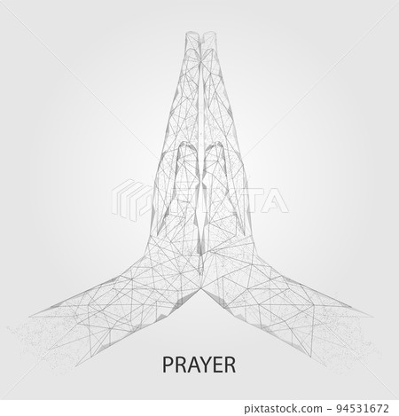 Praying hands vector geometric polygonal art background 94531672
