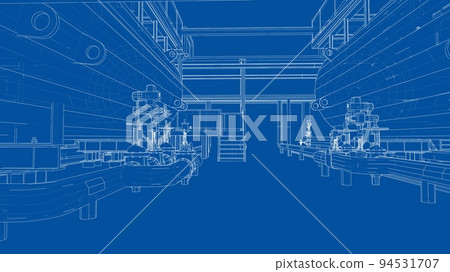 Sketch of industrial equipment. Vector 94531707