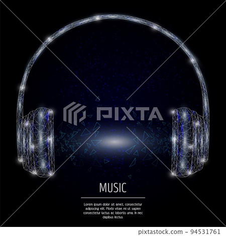 Headphones vector geometric polygonal art style background 94531761