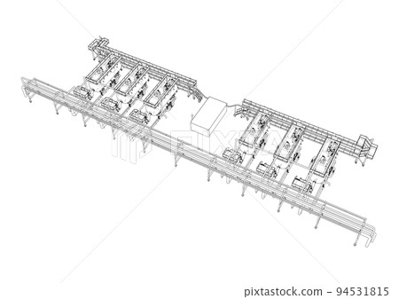 Sketch of industrial equipment. Vector 94531815