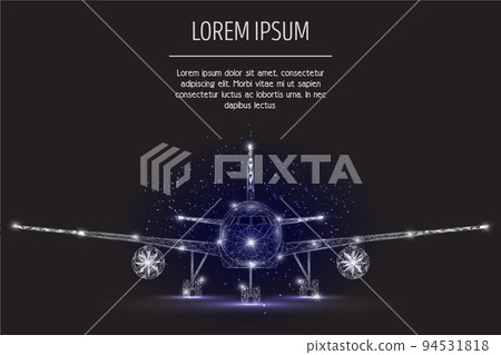 Airliner vector geometric polygonal art style background 94531818