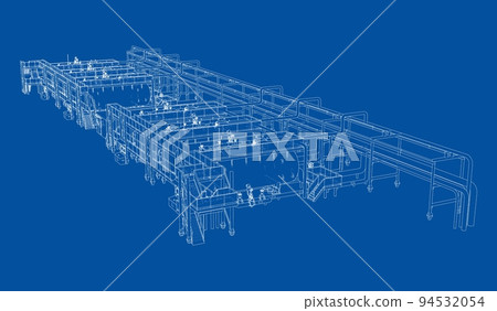 Sketch of industrial equipment. Vector 94532054