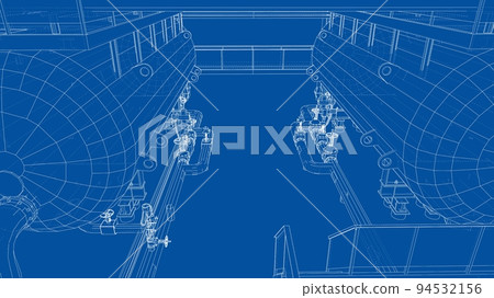Sketch of industrial equipment. Vector Sketch of industrial equipment. Vector 94532156