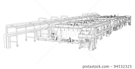 Sketch of industrial equipment. Vector 94532325