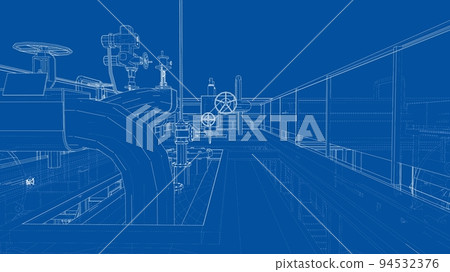 Sketch of industrial equipment. Vector 94532376