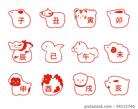 生肖材料集郵票樣式白色字母 94532740