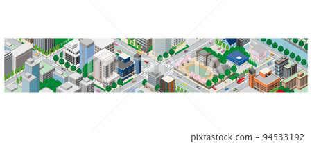 城市景觀的三維視圖。 94533192