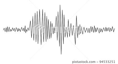 Earthquake seismogram or music voice volume wave vector illustration. 94533251