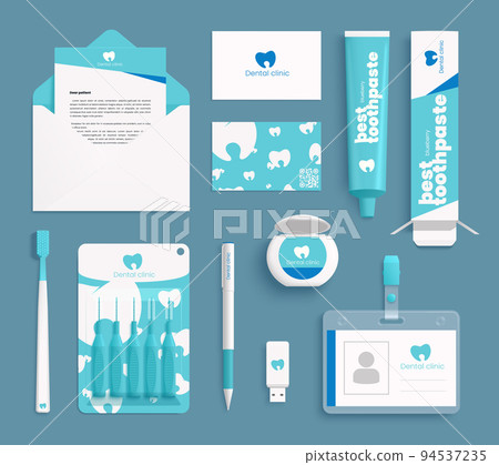 Blue Branding Kit For Dental Clinic 94537235