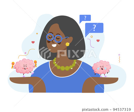 Cartoon Brain Flat Background Cartoon Brain Flat Background 94537319