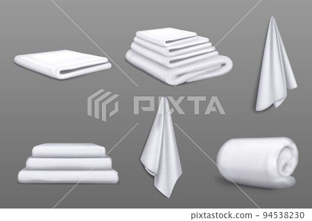 White fabric towels for bathroom, shower, beach 94538230