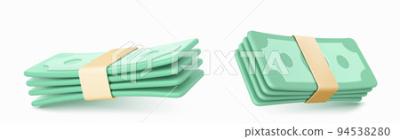 Paper money cash, bundles of dollar banknotes Paper money cash, bundles of dollar banknotes 94538280