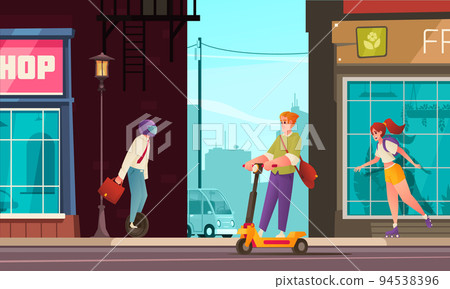 Eco Transport Cartoon 94538396