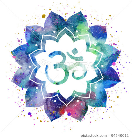 Om sign in lotus flower 94540011